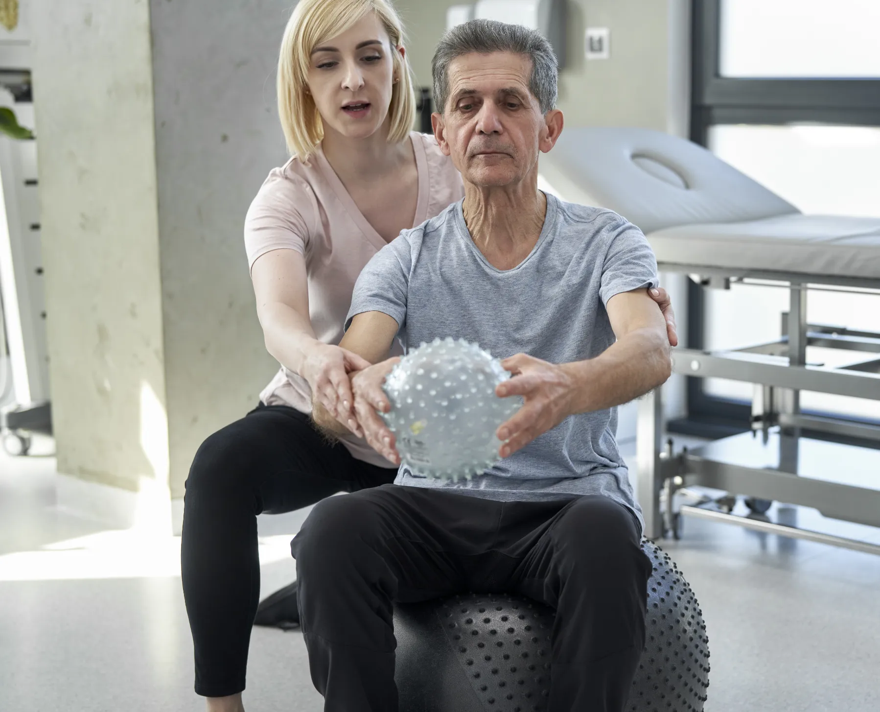 Vestibular rehabilitation physical therapy. Improves balance, reduces dizziness. Work injury rehab for mobility recovery. Patient care.