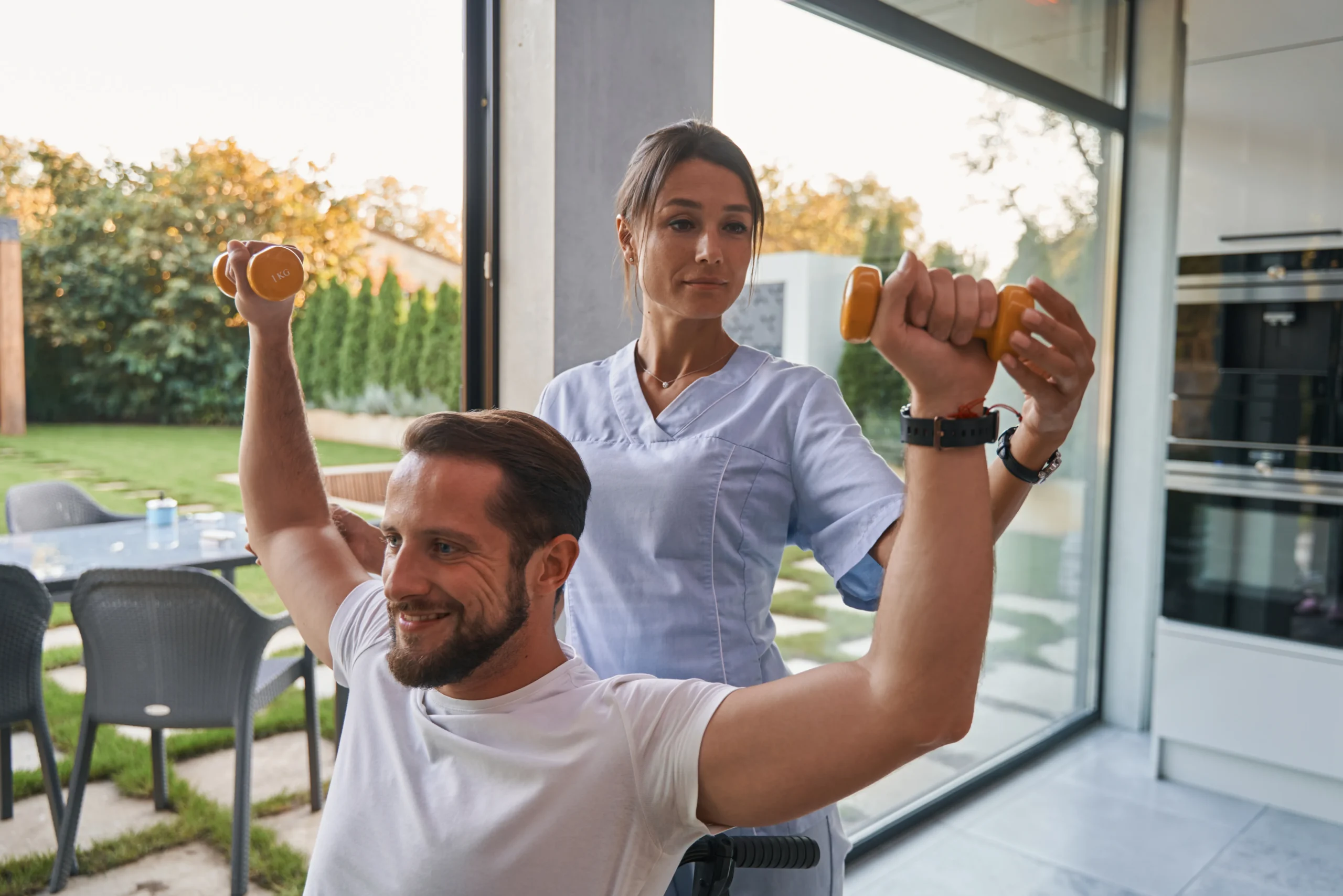 Work injury rehab: Physical therapy helps patient regain strength and mobility. Effective pain relief and faster recovery.