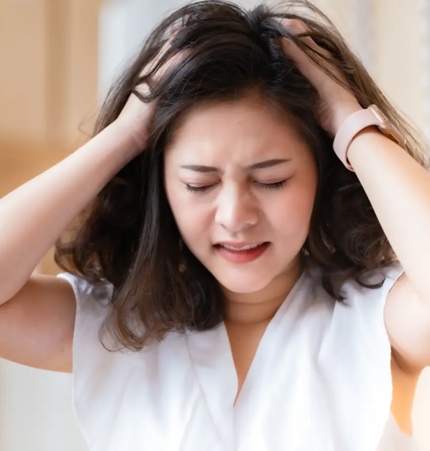 Head pain treatment at rehabilitation clinic. Physical therapy for pain relief and mobility recovery after work injury