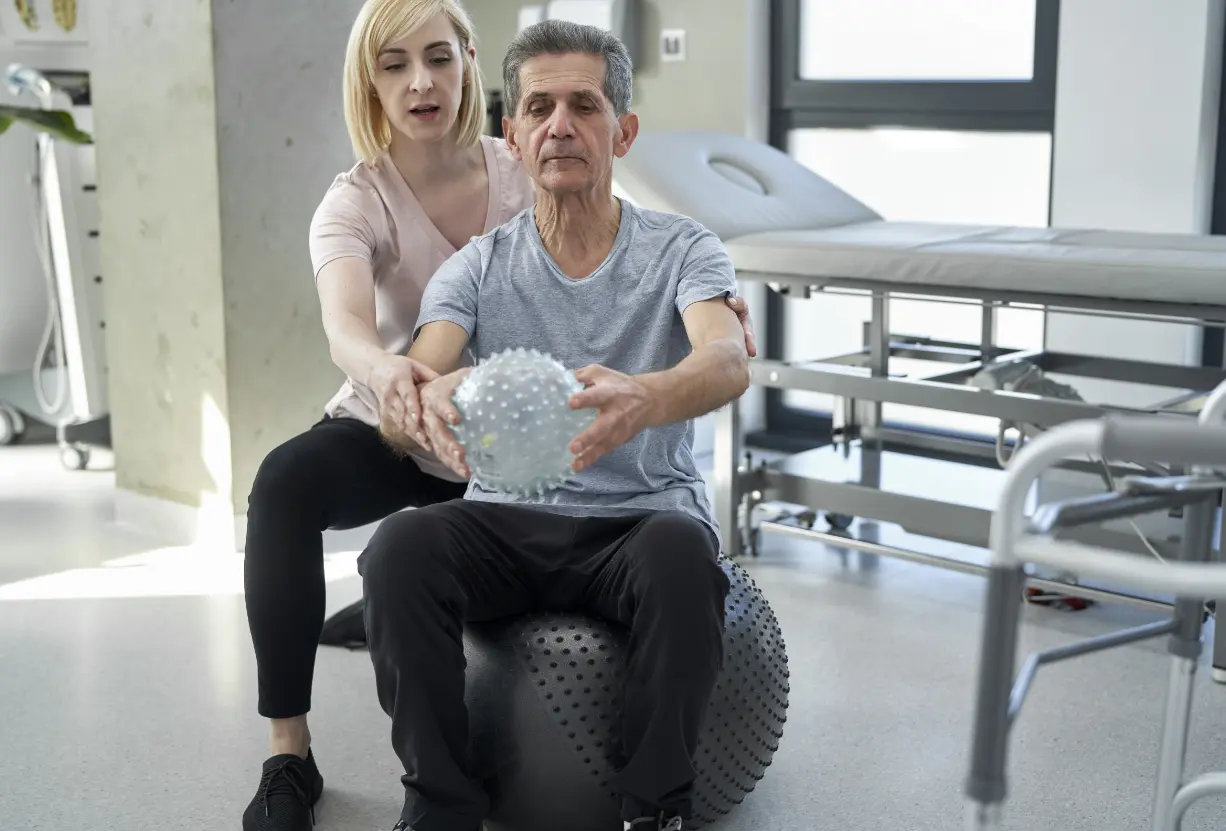 Vestibular rehabilitation physical therapy. Improves balance, reduces dizziness. Work injury rehab for mobility recovery. Patient care.