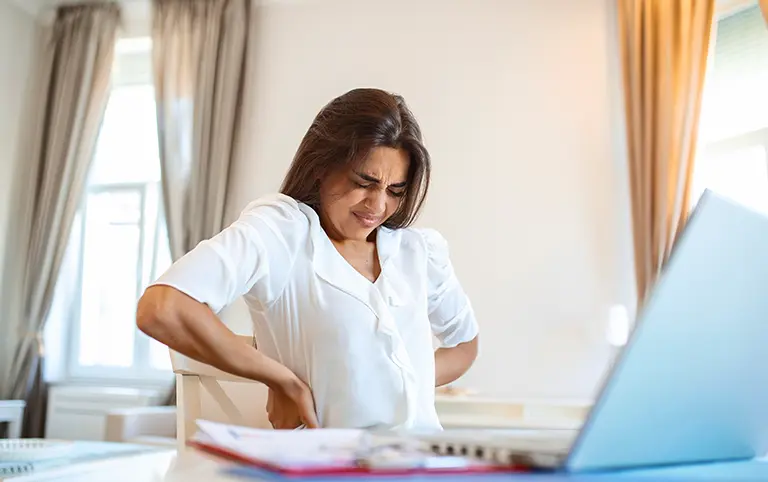 Back pain relief with pelvic floor therapy. Physical therapy rehab treatment for mobility recovery.