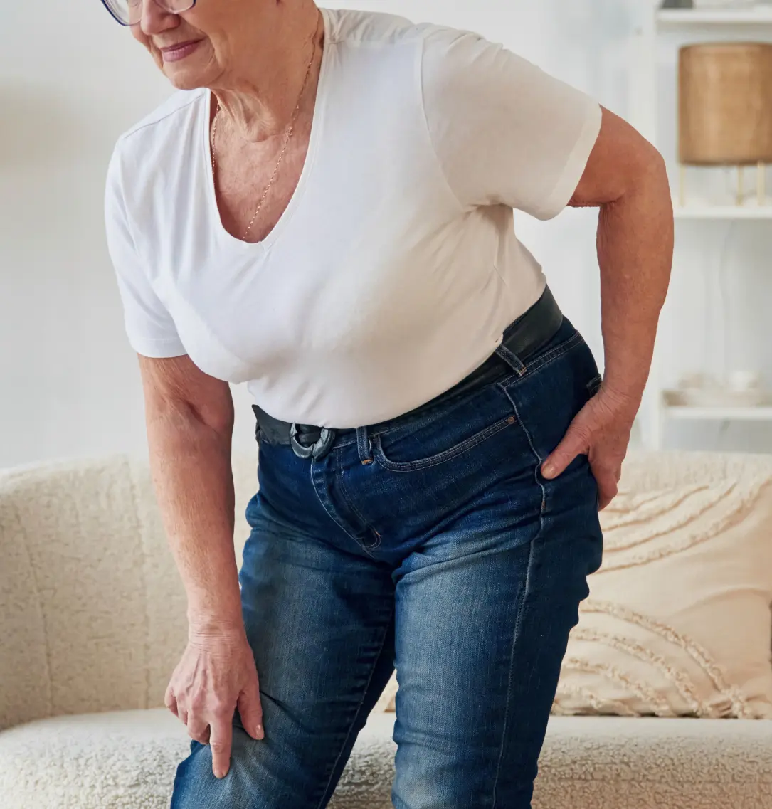 Hip pain therapy. Back pain relief at rehabilitation clinic. Improve mobility with physical therapy for work injury recovery.