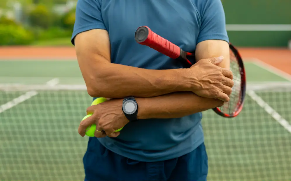 Elbow pain recovery: Tennis elbow rehab treatment. Physical therapy for pain relief & mobility. Sports injury recovery at our clinic.
